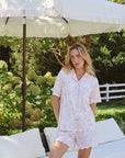 Rose Toile Ruffle Bamboo Pajama Short Set