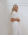 Pleats Please Short Sleeve Bridal Pant Set in Dove