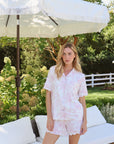 Rose Toile Ruffle Bamboo Pajama Short Set