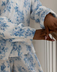 Pleated Set in Blue Floral