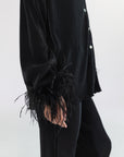 Noir Detachable Feather Cuffs (Set of 2)