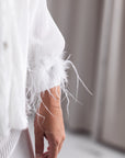Detachable Feather Pleats Please Set in Dove
