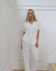Pleats Please Short Sleeve Bridal Pant Set in Dove