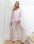 Ruffle Bamboo Pajama Set in Pink Gingham