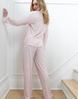 Ruffle Bamboo Pajama Set in Pink Gingham