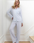 Ruffle Bamboo Pajama Set in Hydrangea