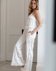 Avery Floral Jacquard Cami Pant Set in Dove