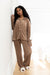 Pleated Set in Mocha Mousse