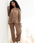 Pleated Set in Mocha Mousse
