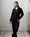 Pleated Bridal Set in Black
