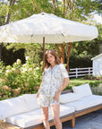 Olive Toile Ruffle Bamboo Pajama Short Set