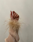 Champagne Detachable Feather Cuffs (Set of 2)