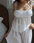 Chiffon Bloom Pant Set in Dove