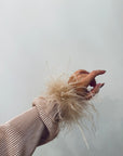 Champagne Detachable Feather Cuffs (Set of 2)