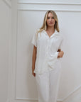 Pleats Please Short Sleeve Bridal Pant Set in Dove