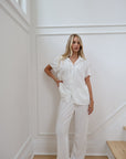 Pleats Please Short Sleeve Bridal Pant Set in Dove