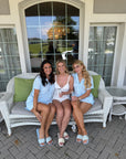 Pleats Short Bridal Set in Light Blue