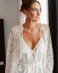 Sara Silky Lace Bridal Romper