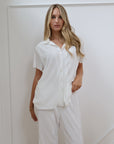 Pleats Please Short Sleeve Bridal Pant Set in Dove