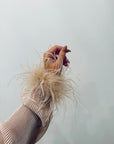Champagne Detachable Feather Cuffs (Set of 2)