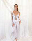 Silky Flora Tank Pant Set in Dove