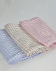 Bamboo Baby Swaddle Blanket & Hat Set in Tan Gingham