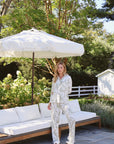 Olive Toile Ruffle Bamboo Pajama Pant Set