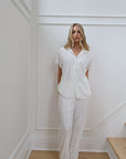 Pleats Please Short Sleeve Bridal Pant Set in Dove