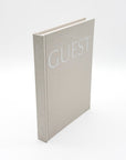 Linen Wedding Guest Book with white text