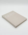 Linen Wedding Guest Book with white text
