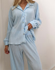 Pleated Set in Light Blue