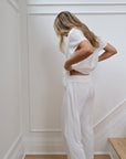 Pleats Please Short Sleeve Bridal Pant Set in Dove
