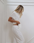 Pleats Please Short Sleeve Bridal Pant Set in Dove