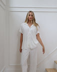 Pleats Please Short Sleeve Bridal Pant Set in Dove