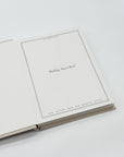 Linen Wedding Guest Book with white text