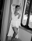 Brooke Floral Jacquard Cami Short Bridal Set in Dove