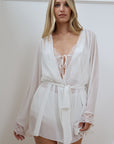 Mia Lace Chiffon Robe