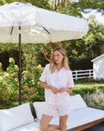 Rose Toile Ruffle Bamboo Pajama Short Set
