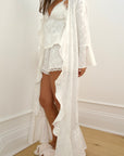 Faye Bridal Floral Silky Jacquard Robe in Dove