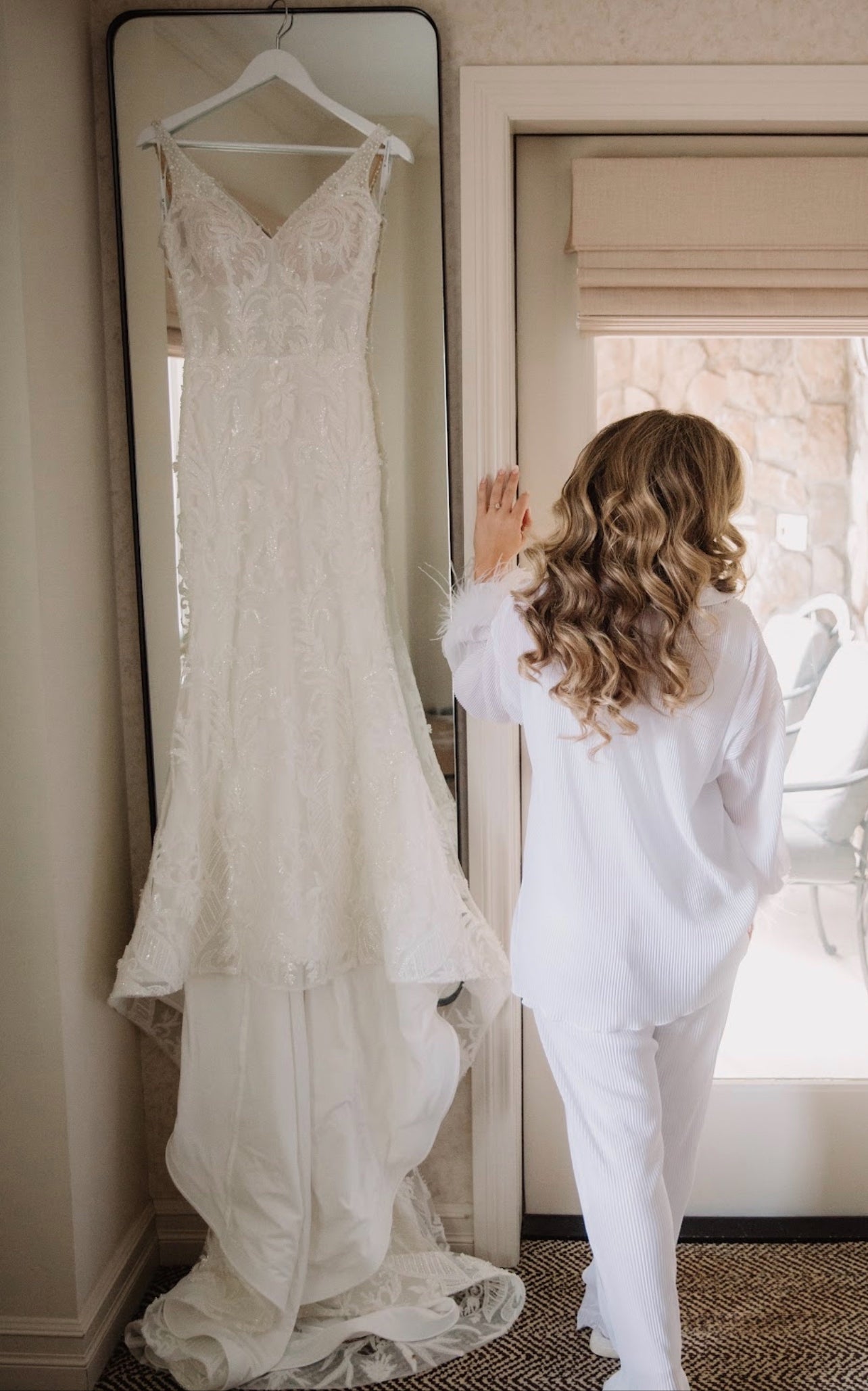 Pleated Bridal Set in Dove