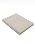 Linen Wedding Guest Book with white text