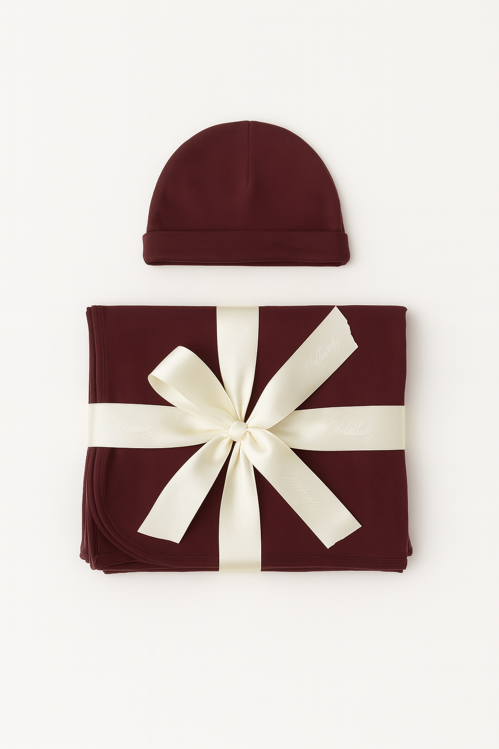 Bamboo Baby Swaddle Blanket Hat Set in Merlot – Waverles