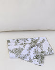 Bamboo Baby Swaddle Blanket & Hat Set in Olive Toile