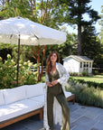 Olive Toile Bamboo Long Robe