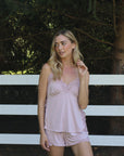 Ivy Bamboo Tank & Short Set in Mauve