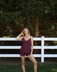Ivy Bamboo Tank & Short Set in Merlot