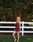 Ivy Bamboo Tank & Short Set in Merlot