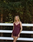 Ivy Bamboo Tank & Short Set in Merlot