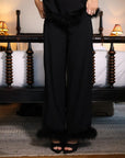 Chiffon Feather Tank Set in Noir