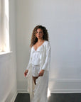 Faye Bridal Floral Silky Jacquard Robe in Dove